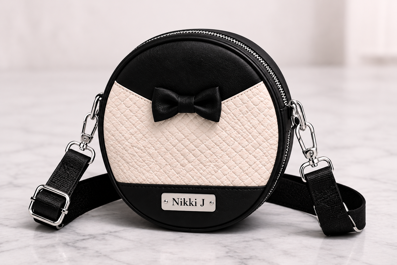 Nikki J Signature Circle Tuxedo Crossbody