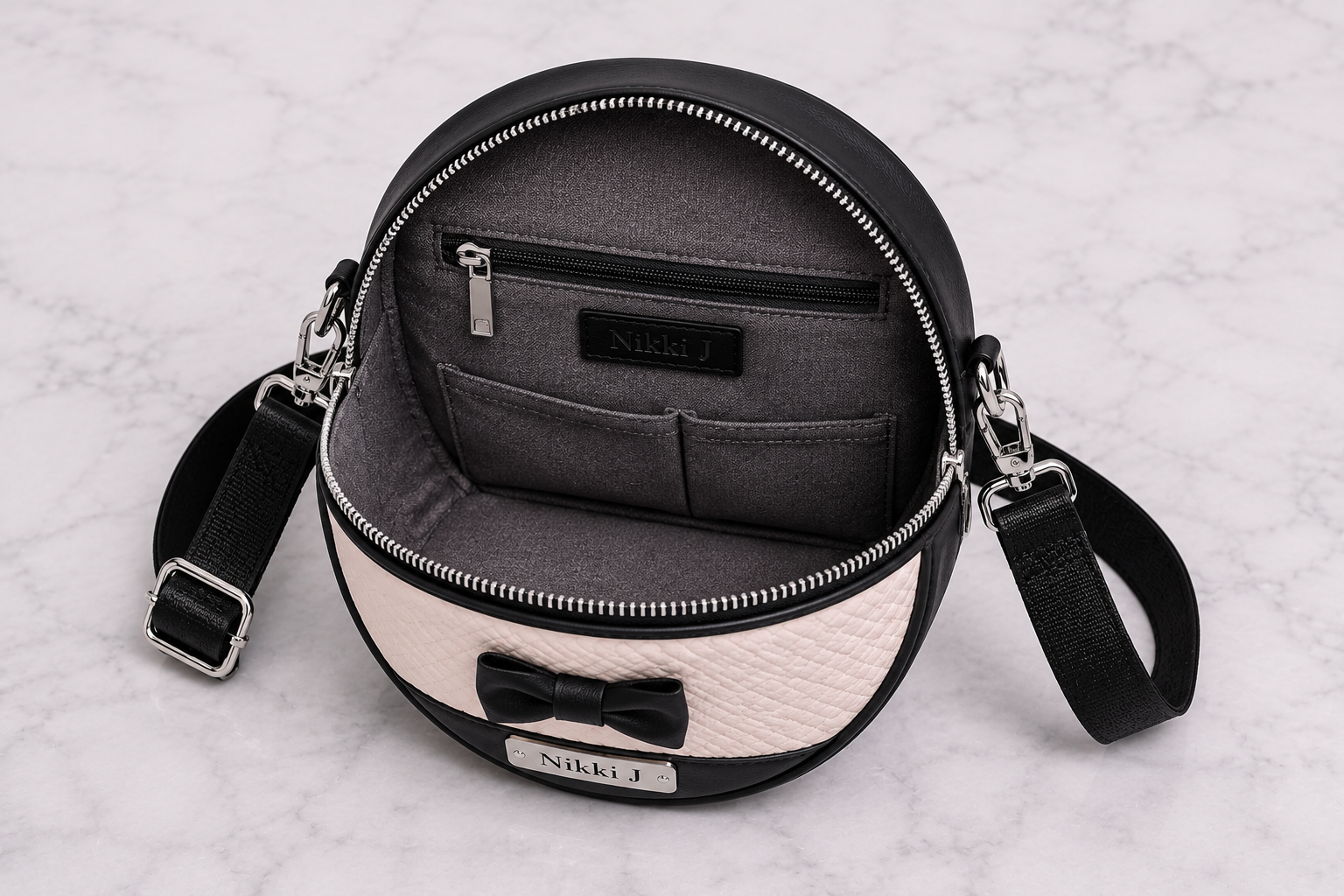 Nikki J Signature Circle Tuxedo Crossbody