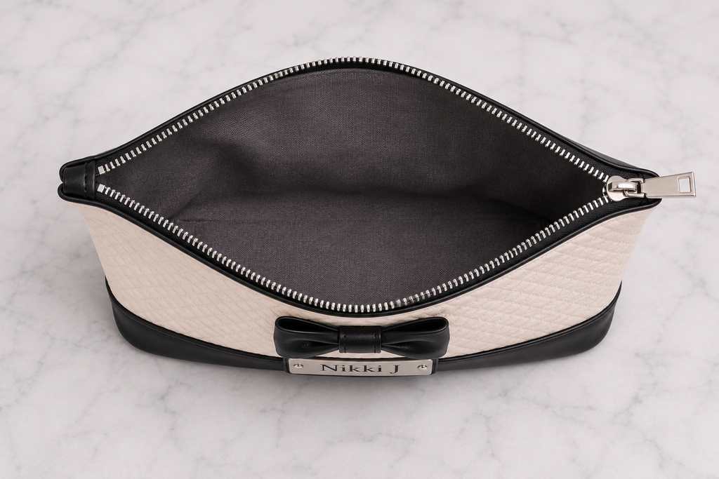 Nikki J Signature Tuxedo Zipper Pouch
