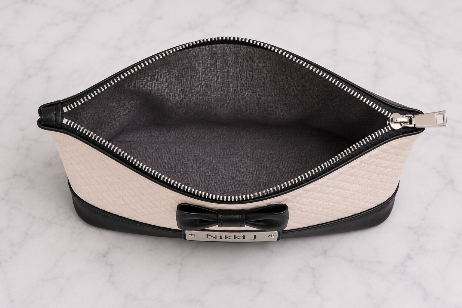 Nikki J Signature Tuxedo Zipper Pouch